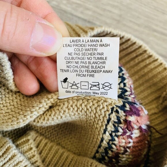 Hooke Knit Sweater Dress Teens Size 14 Long Sleeve Elbow Patches Norway Nordic - Picture 13 of 14